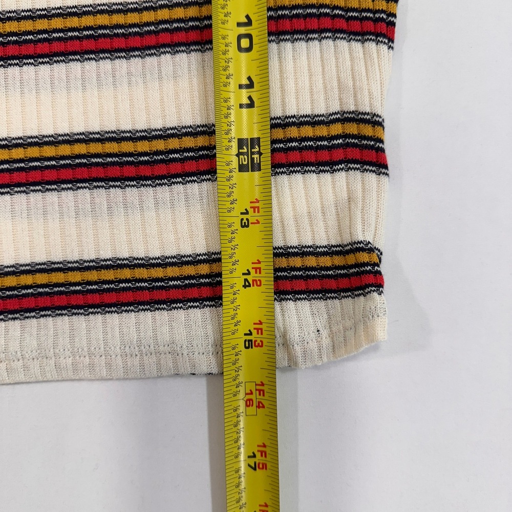 Urban Renewal Striped Ribbed Knit Crop Top Womens Medium Cream Multi | Retro 70s - Picture 6 of 6